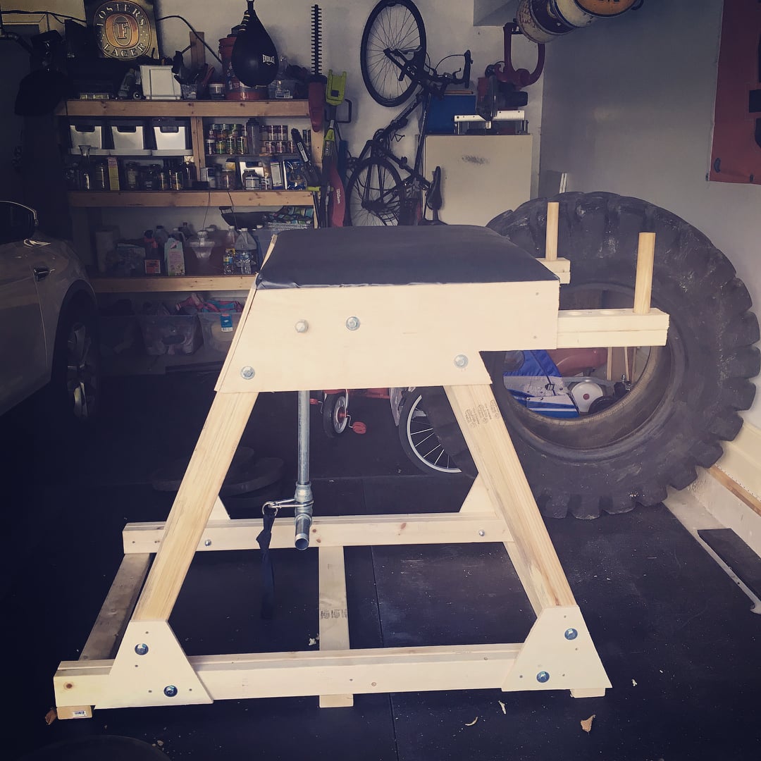 DIY Reverse Hyper, Garage Gym, Garage Gym Athlete, DIY, End of Three Fitness, DIY Garage Gym, Reverse Hyper